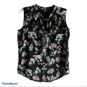 Tommy Hilfiger Ruffle/Tie Floral Sleeveless Top M